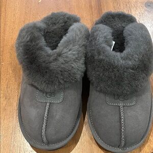 UGG Women's Gray Plush Slippers